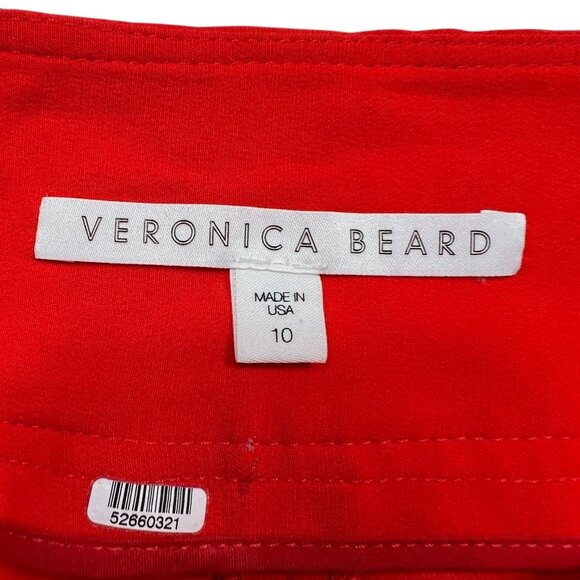 Veronica Beard Women's Straight Leg Trousers Red Size 10 - Picture 3 of 7
